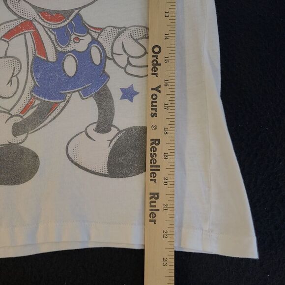 Disney Womens T-Shirt White Size XS 100% Cotton Mickey Patriotic Pullover - Picture 4 of 12